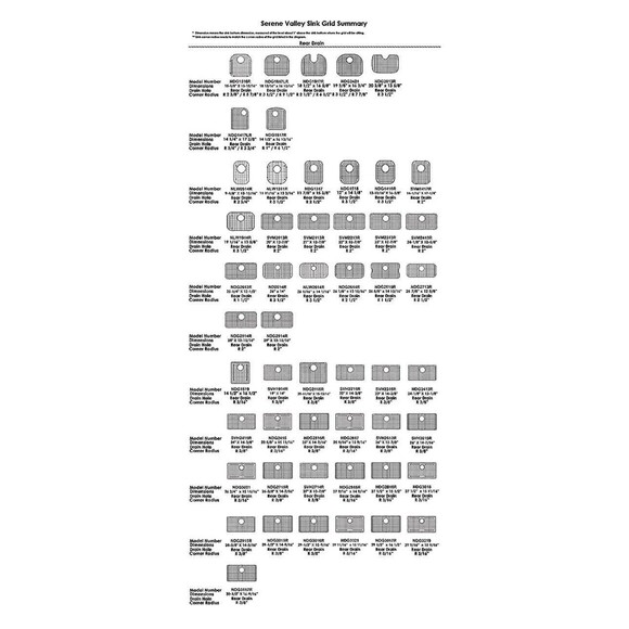 Serene Valley 29-1/2" x 15 9/16" Sink Grid Rear Drain NDG3016R Corner Radius 3/8 - Picture 4 of 4
